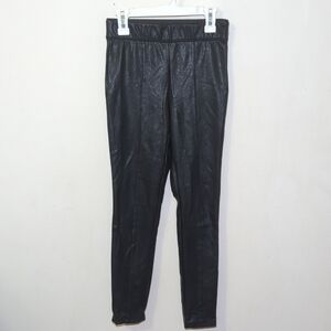 Tractr Black Faux Leather Leggings Girls Size 12